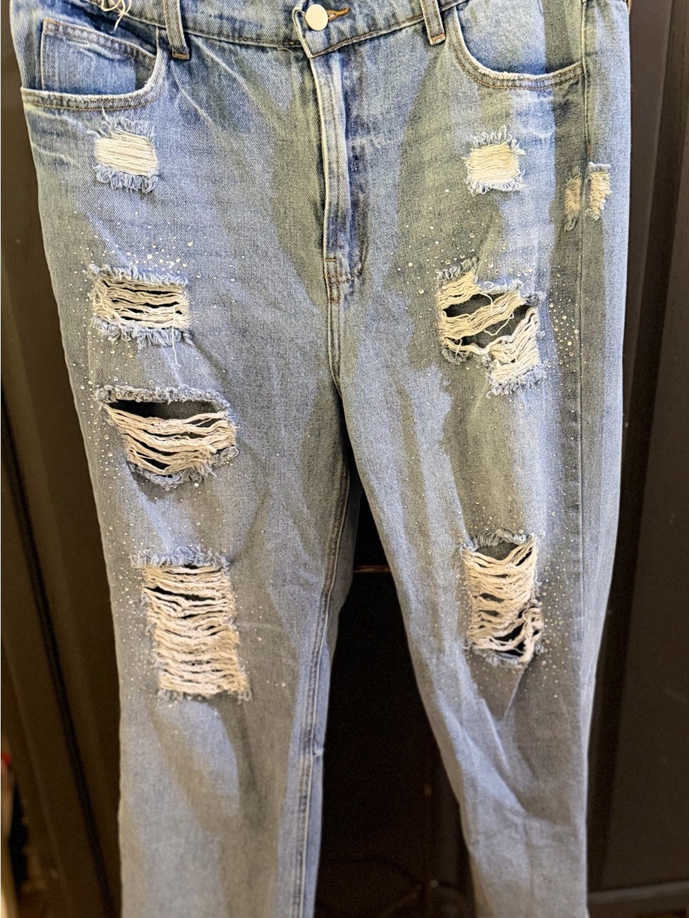 Vocal Light Blue Distressed Boyfriend Jeans